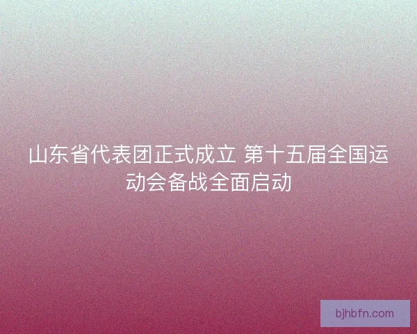 山东省代表团正式成立 第十五届全国运动会备战全面启动