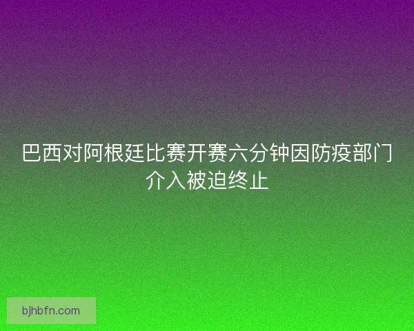 巴西对阿根廷比赛开赛六分钟因防疫部门介入被迫终止